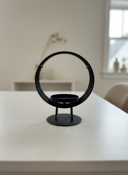 Small Modern Orbit Candle Holder 7x9in
