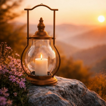 Rustic Brown Steeple Lanterns 10.25x21in