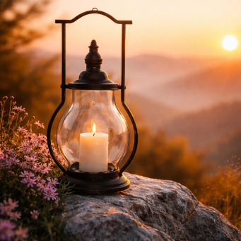 Rustic Black Steeple Lanterns 10.25x21in