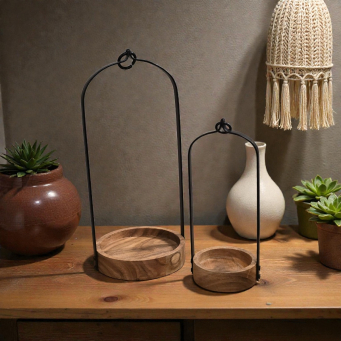 Droplet Loop Lanterns Set of 2 L - 6x6x14in S - 4x4x10in