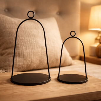 Bell Curved Lanterns Set of 2 L - 6x6x14in S - 4x4x10in