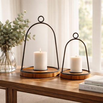 Cozy Dome Lanterns Set of 2 L - 6x6x14in S - 4x4x10in