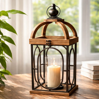 Song Bird Cage Lantern 7x7x15in