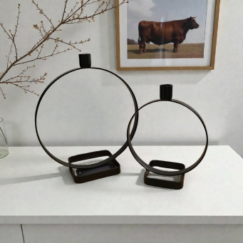 Ring Line Tapers Set of 2 L - 6x6x10in S - 4x4x8in