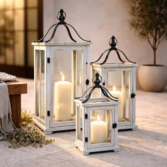 Farmhouse Lanterns Set of 3 31in, 24in and 18in