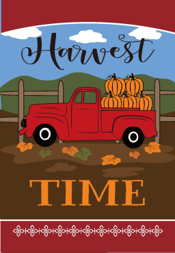 Harvest Truck House Flag 28in by 40in
