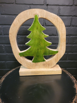 Circular Green Enamel Tree 10x2x12in