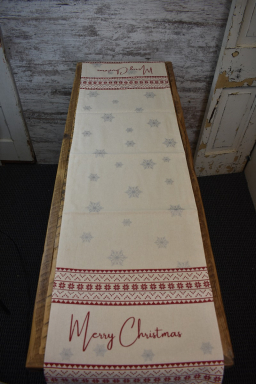 Merry Christmas Tan Runner 14x56in