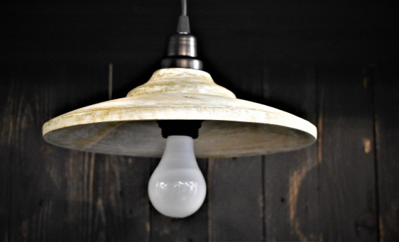 Flat Whitewash Pendant Light 10.5X4.75in